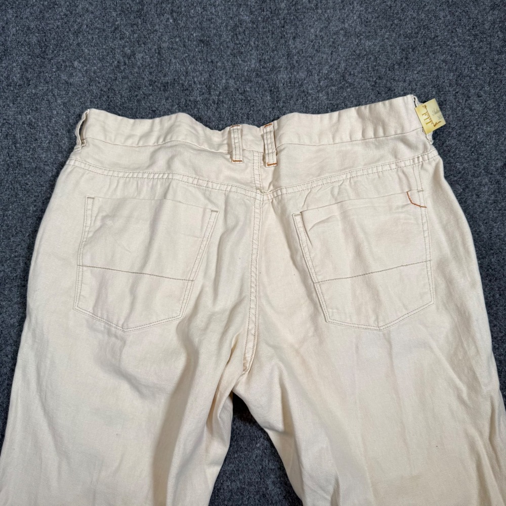 Tommy Bahama Authentic Fit Jeans Mens 36x32 Linen Blend Off White Straight Leg - Picture 3 of 12